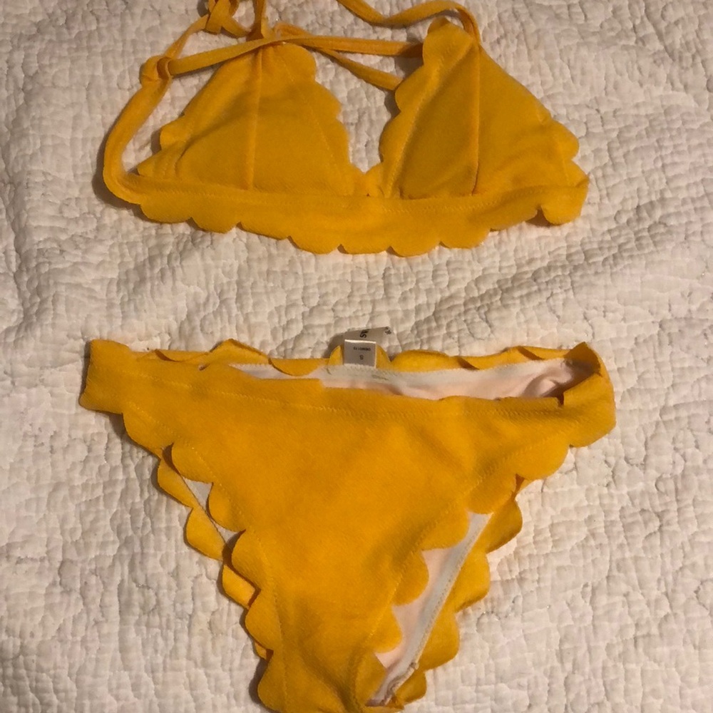 Yellow flower swim suit